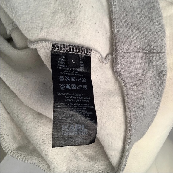 Karl Lagerfeld Sweatshirt Grey & Silver Logo Size L Unisex - Picture 7 of 9